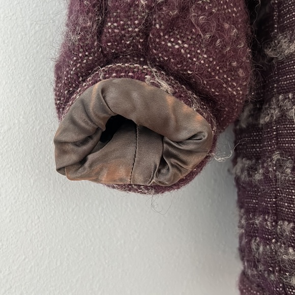 Nikos • Vintage 70s-80s Handwoven Art Knit Purple Sweater Blazer Jacket One Size - Picture 14 of 17